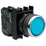 Кнопка нажимная круглая синяя CM202DM (2НЗ)